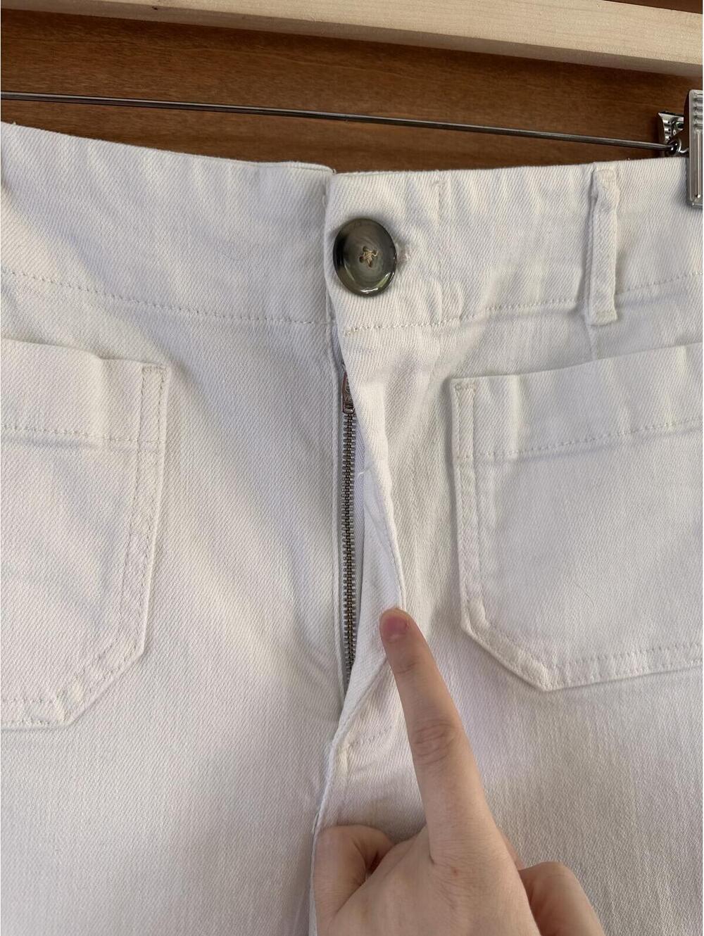 Anthropologie Maeve The Colette Cropped High Rise Wide Leg Jeans White Women 29 - Picture 4 of 14